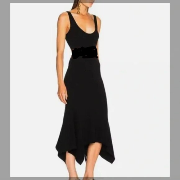 A.L.C. Black Handkerchief Hemline Knit Midi - Maxi Dress XS - Picture 1 of 17